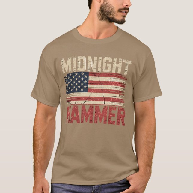 Camiseta Meia-Noite, Hammer B-2, Stealth Jet, Bandeira Usa (Frente)