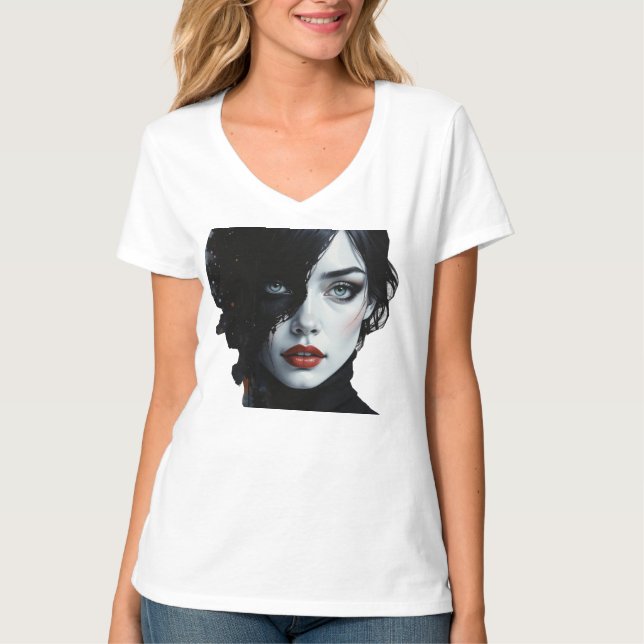 Camiseta Meia-Noite - Retrato De Tinta-Splash (Frente)