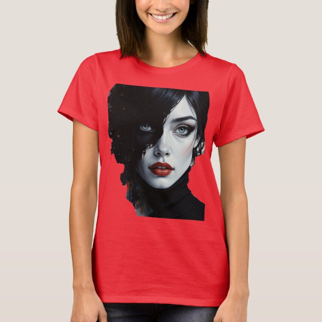 Camiseta Meia-Noite - Retrato De Tinta-Splash (Frente)