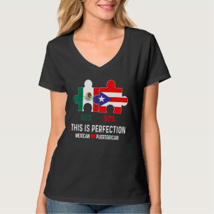 Camiseta Meia-porto-riquenha Mista de Raça Mista Bandeira M