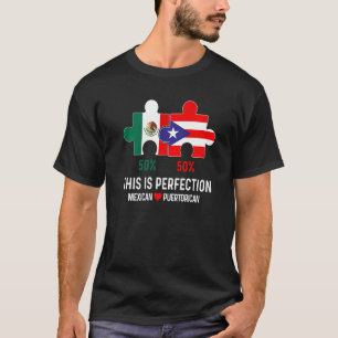 Camiseta Meia-porto-riquenha Mista de Raça Mista Bandeira M