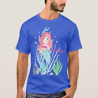 Camiseta Meia-sereia rosa sorrindo