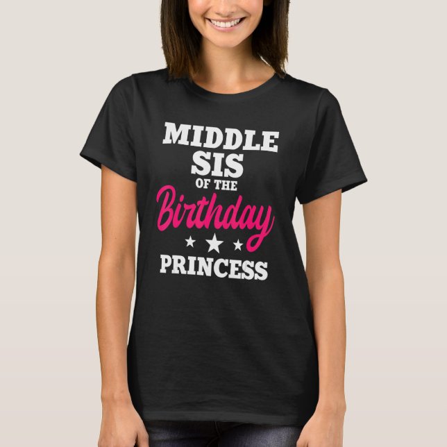 Camiseta Meia-Sis Do Aniversário Do Partido Princesa Bday C (Frente)