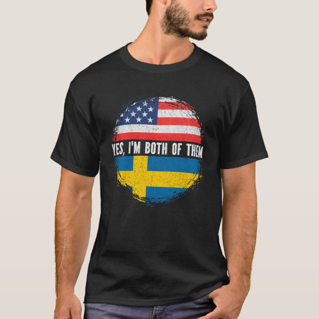 Camiseta Meia-Suecia americana sueca (Frente)