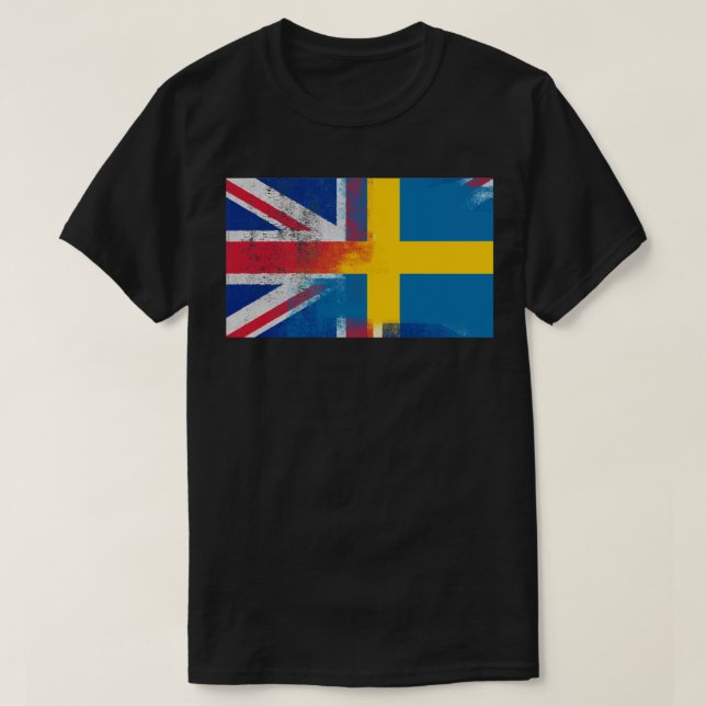 Camiseta Meia Suecia Sueca Britânica Meia Bandeira Essencia (Frente do Design)