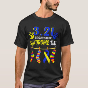 Camiseta Meias de conscientização do Dia Mundial da Síndrom