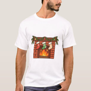 Camiseta Meias de Lareira Aconchegante Arte de Natal