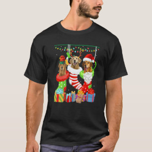 Camiseta Meias De Natal Cachorro Golden Retriever Pijama De