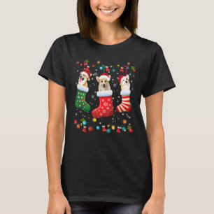 Camiseta Meias de Natal Corgi Xmas Pajama Dog
