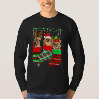 Camiseta Meias de Natal de Cachorro Chihuahua Roupa de Cama