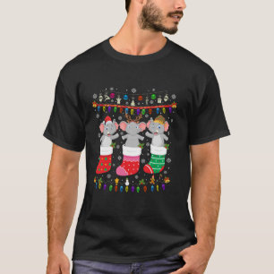 Camiseta Meias de natal elefantes doce doce de Natal Pa