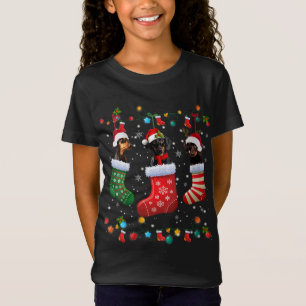 Camiseta Meias de Natal Engraçadas Xmas Pajama Dog Lo