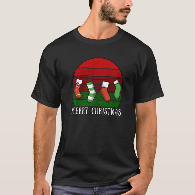 Camiseta Meias de Natal Feliz Natal XMas Vin (Frente)