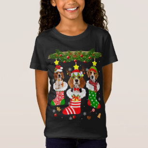 Camiseta Meias de Natal Pajama Beagle Dog Lover Xmas