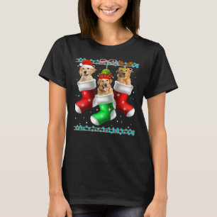 Camiseta Meias de Natal para Retriever Ouros de Cães 372