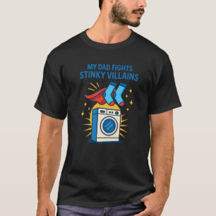 Camiseta Meias engraçados Super Heróis Lavando Pais