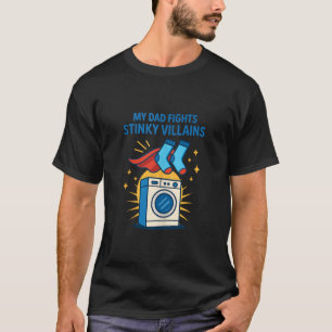 Camiseta Meias engraçados Super Heróis Lavando Pais
