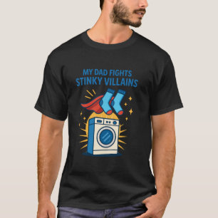 Camiseta Meias engraçados Super Heróis Lavando Pais
