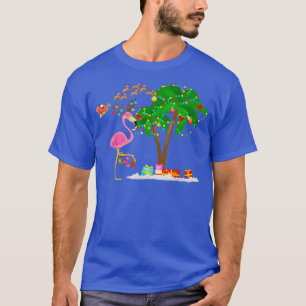 Camiseta Meias Flamingo Rosa Luzes de Natal Reindet Xmas