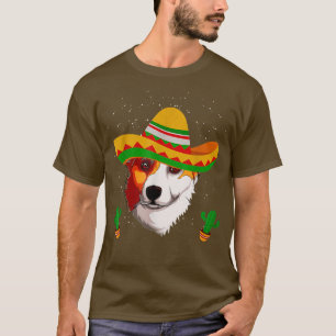 Camiseta Meican Sombrero Vestindo Corgi Cinco De Mayo