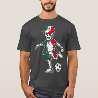 Camiseta Meico Soccer Skeleton Fan Team Bandeira Média 