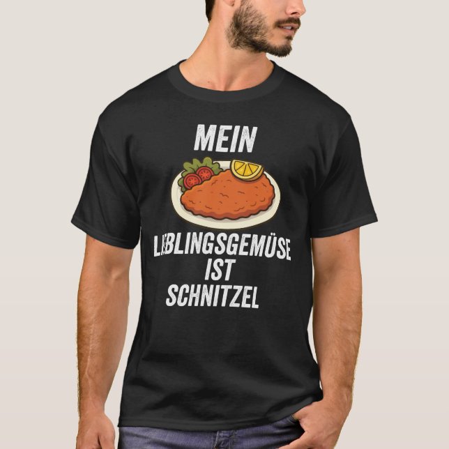 Camiseta Mein Lieblingsgemüse Ist Schnitzel Funny food (Frente)