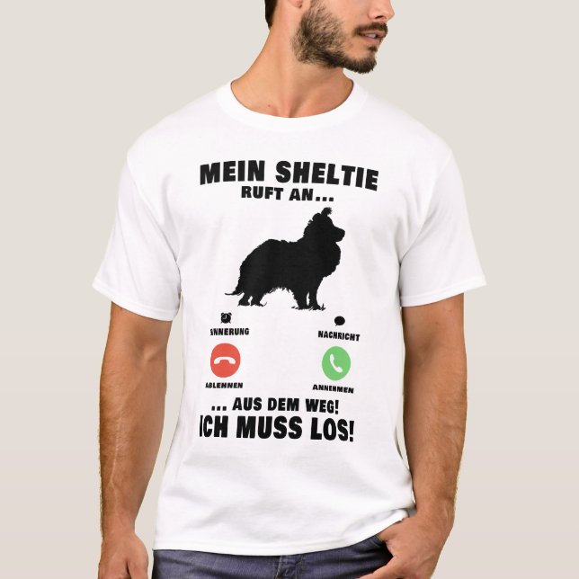 Camiseta Mein Shetland Sheepdog estragou uma prateleira (Frente)