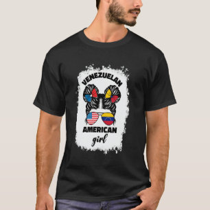 Camiseta Meio Americano E Venezuelano Bandeira Dos EUA Vene