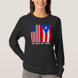 Camiseta Meio americano Half Boricua Puertorican USA Puerto