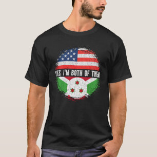 Camiseta Meio-americano Half Burundiano EUA Flag Burundi