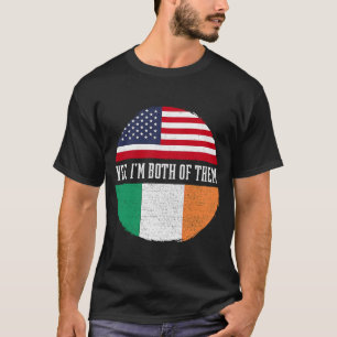Camiseta Meio Americano Half Irish USA Flag Heritage