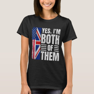 Camiseta Meio americano meio britânico bandeira dos EUA rei