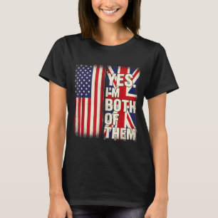 Camiseta Meio americano meio britânico bandeira dos EUA rei