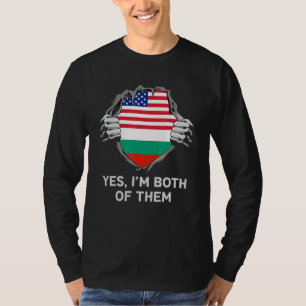 Camiseta Meio Americano Meio Búlgaro Bandeira EUA Bulgária