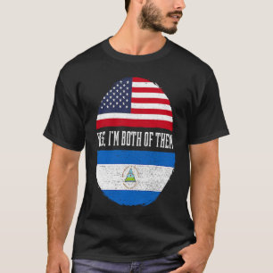 Camiseta Meio Americano Meio Nicaraguense Bandeira EUA Nica