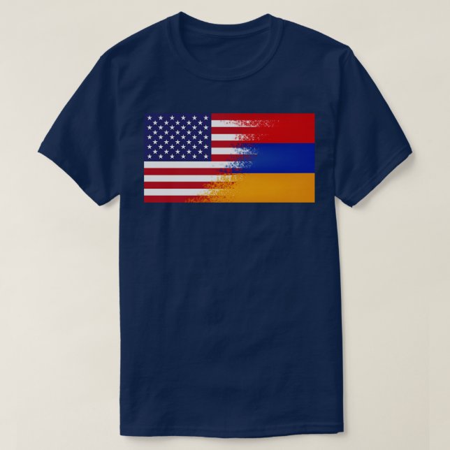 Camiseta Meio armênio - Half American Funny presente (Frente do Design)