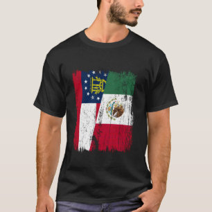 Camiseta Meio Bandeira Geórgia México Herança Georgiana Mex