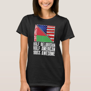 Camiseta Meio bielorrusso Half American Belarus Patr
