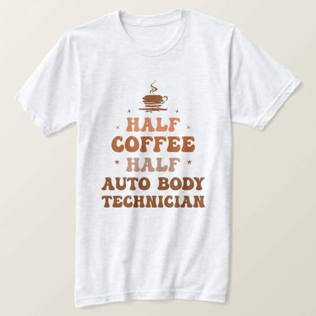 Camiseta Meio Café Meio Técnico de Corpo Automático (Frente do Design)