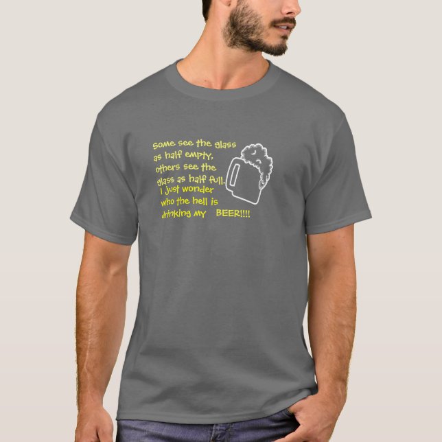 Camiseta Meio cheio?  Meio vazio? (Frente)