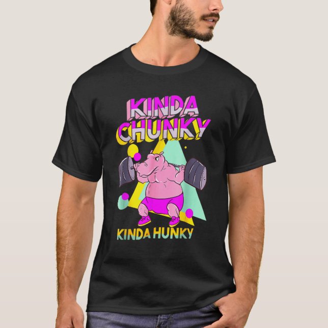 Camiseta Meio Chunky, Um Giro De Construção De Corpo. (Frente)
