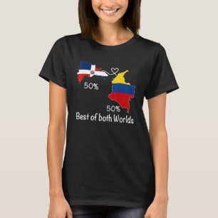 Camiseta Meio Colombiano Mapa de Bandeiras mexicanas Amor M