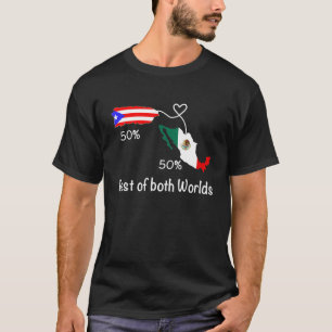 Camiseta Meio Colombiano Mapa de Bandeiras mexicanas Amor M
