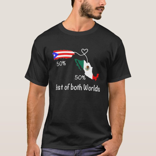 Camiseta Meio Colombiano Mapa de Bandeiras mexicanas Amor M (Frente)