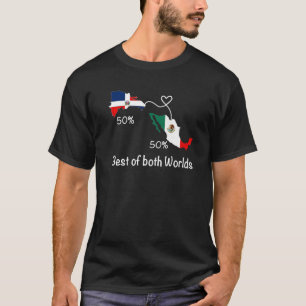 Camiseta Meio Colombiano Mapa de Bandeiras mexicanas Amor M