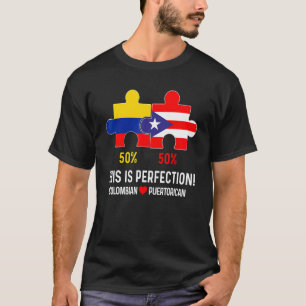 Camiseta Meio Colombiano Meio porto-riquenho Mapa de Bandei