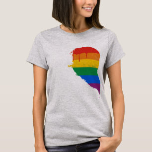 CAMISETA MEIO CORAÇÃO DO ARCO-ÍRIS DEIXADO - .PNG