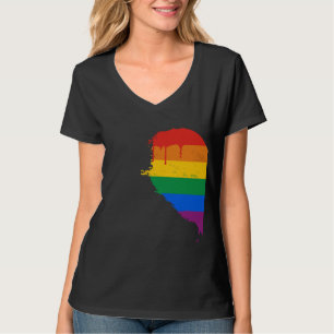 CAMISETA MEIO CORAÇÃO DO ARCO-ÍRIS DEIXADO - .PNG