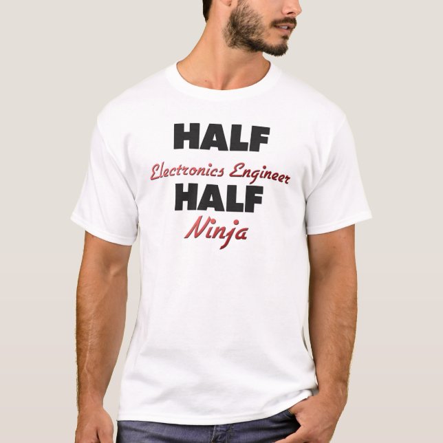 Camiseta Meio engenheiro electrónico meio Ninja (Frente)