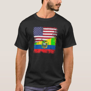 Camiseta Meio Equador - Bandeira T Shirt Vintage Equador US